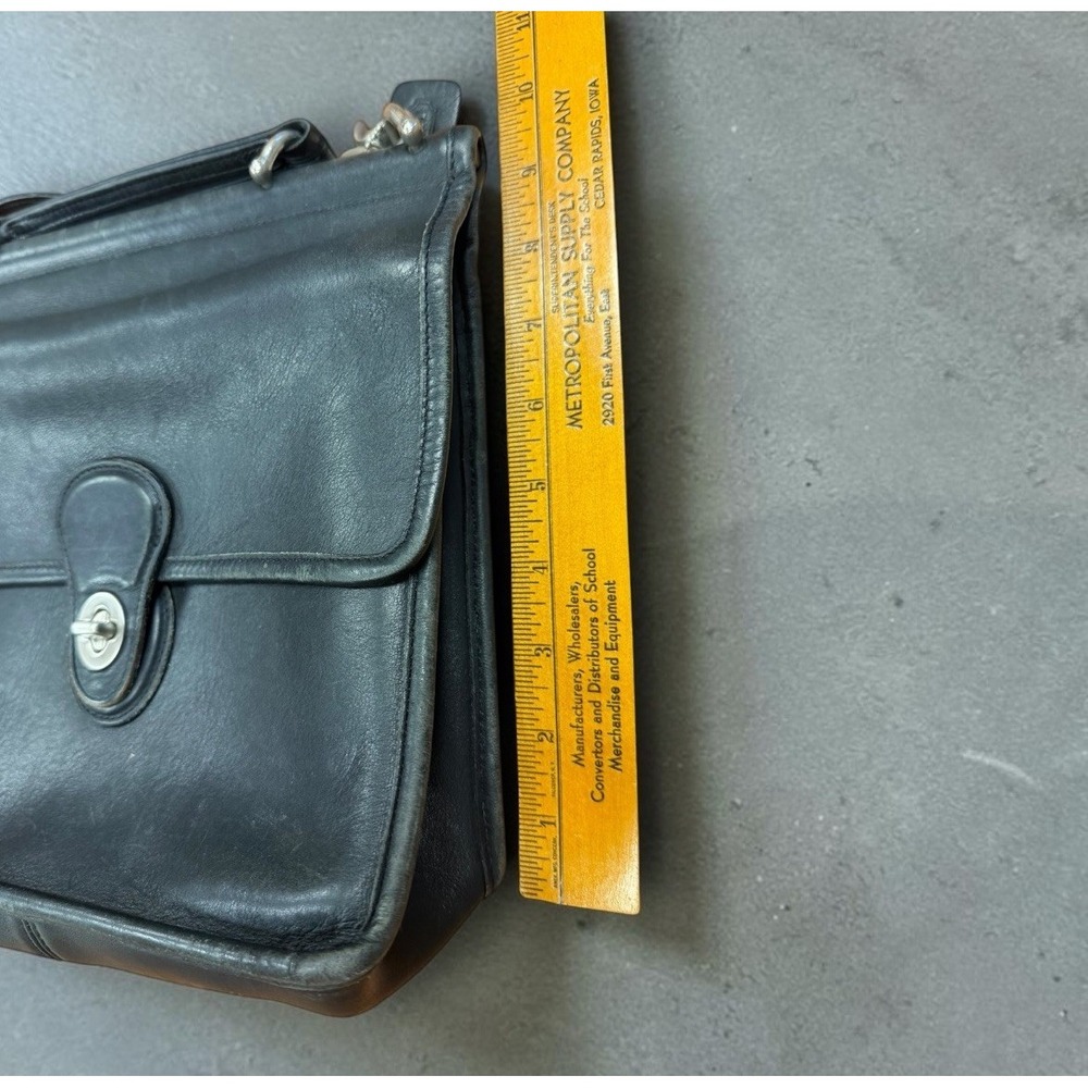 Vintage 1999 Coach Willis 9927 Black Glove Leather Nickel Crossbody Bag USA Era - Picture 9 of 16